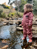Grubbybub Puddle Suit - Dusty Rose