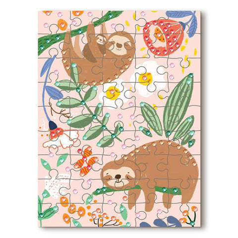 45 Piece Kids Puzzle with Gems - Sloth