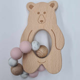 ONE.CHEW.THREE Silicone & Beechwood Animal Teether (Assorted Styles)