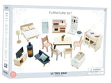 Le Toy Van Wooden Dolls House Furniture - Starter Set 35pc
