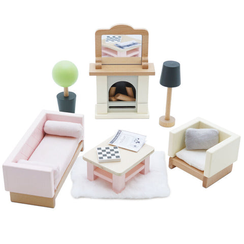Le Toy Van Wooden Dolls House Furniture - Sitting Room 19pc