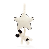 Jellycat Musical Pull Bashful Black & Cream Puppy