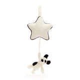 Jellycat Musical Pull Bashful Black & Cream Puppy