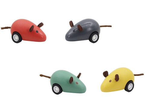 Wooden Pull Back Mouse