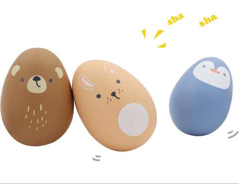 Kaper Kidz Wooden Animal Egg Shaker