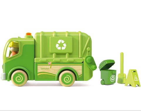 Wanborns Wooden Recycle Truck with Sound and Light