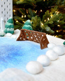 Tara Treasures Large Snow Ice Rink Felt Play Mat Playscape