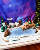 Tara Treasures Large Snow Ice Rink Felt Play Mat Playscape