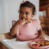 Snuggle Hunny Rose Pink Silicone Bib