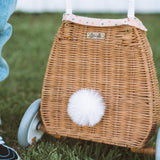 Olli Ella Rattan Bunny Luggy with Gumdrop Lining
