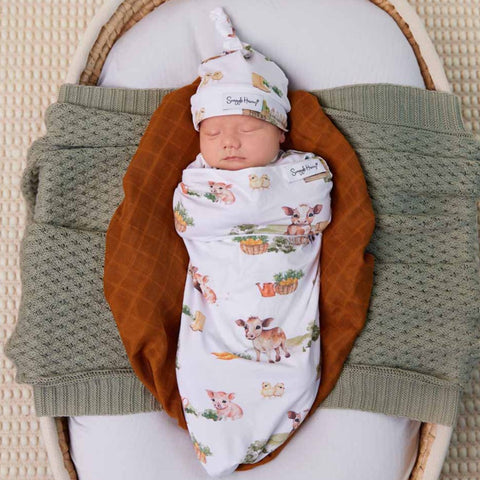 Snuggle Hunny Swaddle & Beanie Set (Assorted Patterns)