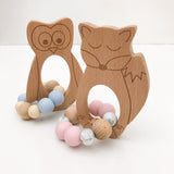 ONE.CHEW.THREE Silicone & Beechwood Animal Teether (Assorted Styles)