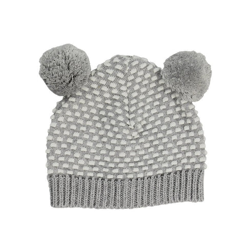 DLUX Arkie Waffle Knit Pom Pom Hat (0-3m)
