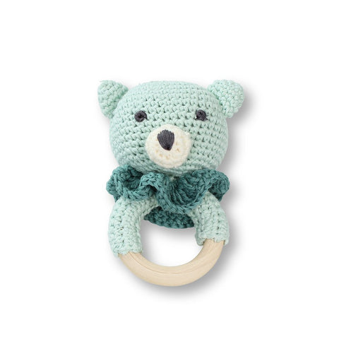 DLUX Teddy Knitted Teether Rattle