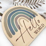 ONE.CHEW.THREE Rainbow Baby Announcement Plaque
