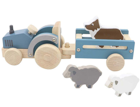 Kaper Kidz Wooden Tractor with Sheep Dog