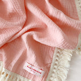 Bow Collective Cotton Fringe Swaddle Wrap