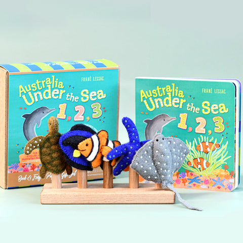 Tara Treasures Book & Finger Puppets Set - Under the Sea 1,2,3