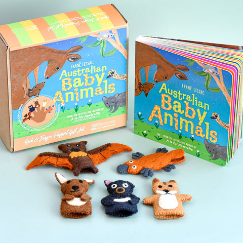 Tara Treasures Book & Finger Puppets Set - Australian Baby Animals