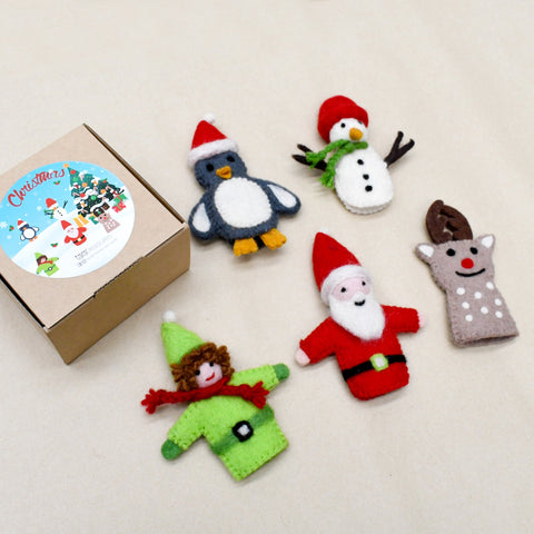 Tara Treasures Finger Puppets - Christmas Santa (5pc)