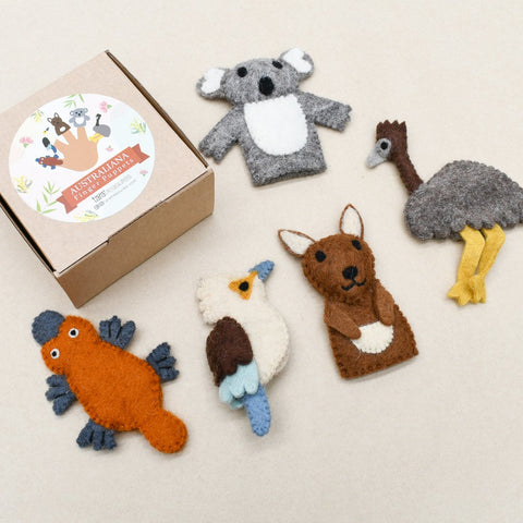Tara Treasures Finger Puppets - Australian Animals A (5pc)