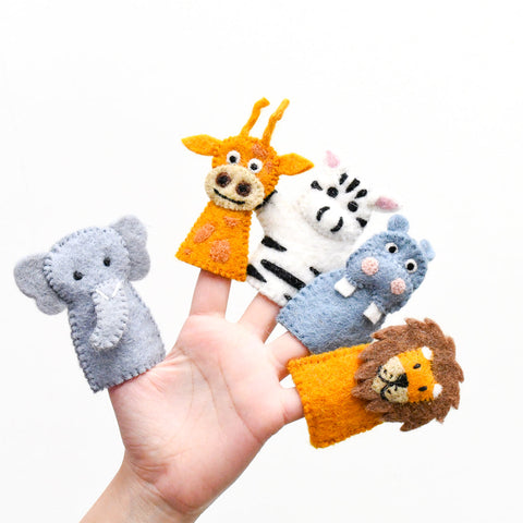 Tara Treasures Finger Puppets - Safari Animals (5pc)