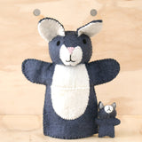 Tara Treasures Hand Puppet - Grey Kangaroo with Joey