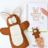 Tara Treasures Hand Puppet - Brown Kangaroo with Joey