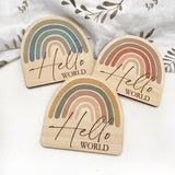 ONE.CHEW.THREE Rainbow Baby Announcement Plaque