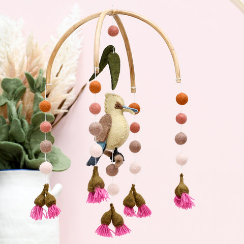 Tara Treasures Baby Mobile - Kookaburra with Gum Blossoms