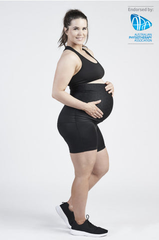 SRC Pregnancy Mini Shorts Over Bump
