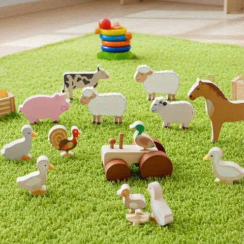 Q Toys Farm Animals & Tractor Set