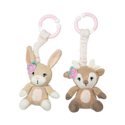 Living Textiles Stroller Toys 2pk Fawn & Bunny