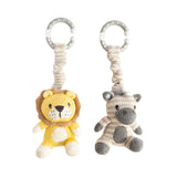 Living Textiles Stroller Toys 2pk Zebra & Lion