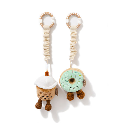 Living Textiles Stroller Toys 2pk Boba Tea & Donut