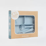 Living Textiles Silicone Feeding Set Dusty Blue