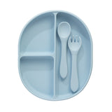 Living Textiles Silicone Feeding Set Dusty Blue