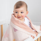 Living Textiles Jacquard Baby Blanket - Bohemian Bliss/Hearts