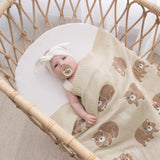 Living Textiles Australiana Baby Blanket - Wombat/Natural