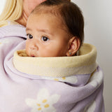 Living Textiles Pram Knitted Blanket - Lilac Daisy Dreams