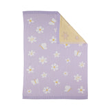 Living Textiles Pram Knitted Blanket - Lilac Daisy Dreams