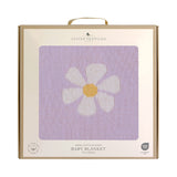 Living Textiles Pram Knitted Blanket - Lilac Daisy Dreams