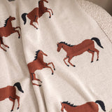 Viverano Organic Jacquard Knit Baby Blanket - Horse