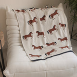Viverano Organic Jacquard Knit Baby Blanket - Horse