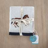Viverano Organic Jacquard Knit Baby Blanket - Horse