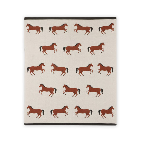 Viverano Organic Jacquard Knit Baby Blanket - Horse