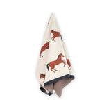 Viverano Organic Jacquard Knit Baby Blanket - Horse