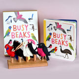 Tara Treasures Book & Finger Puppets Set - Busy Beaks