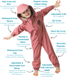 Grubbybub Puddle Suit - Dusty Rose