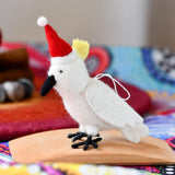 Tara Treasures Felt Cockatoo Christmas Ornament